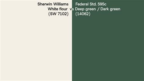 Sherwin Williams White Flour Sw 7102 Vs Federal Std 595c Deep Green