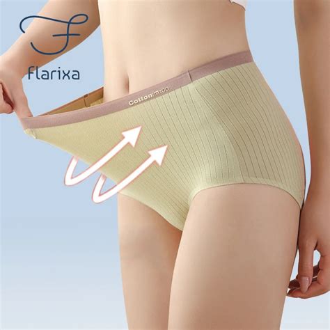 Flarixa Pcs Stripe High Waist Flat Belly Sheathing Panties Women S