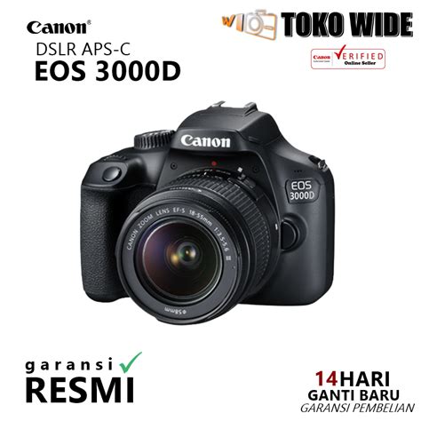 Promo TOKO WIDE Canon EOS 3000D KIT EF S 18 55mm III GARANSI RESMI