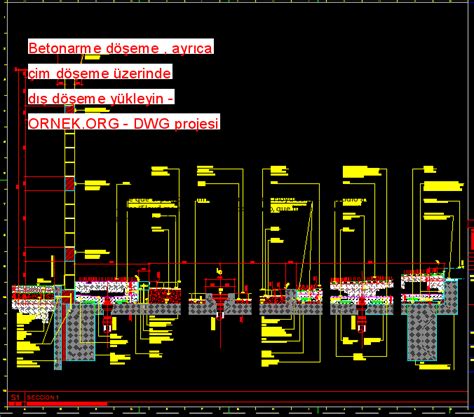 Islak zemin sistem detayı 1 20 dwg projesi Autocad Projeler