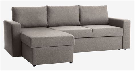 Schlafsofa Chaiselongue Marslev Stoff Hellgrau Jysk