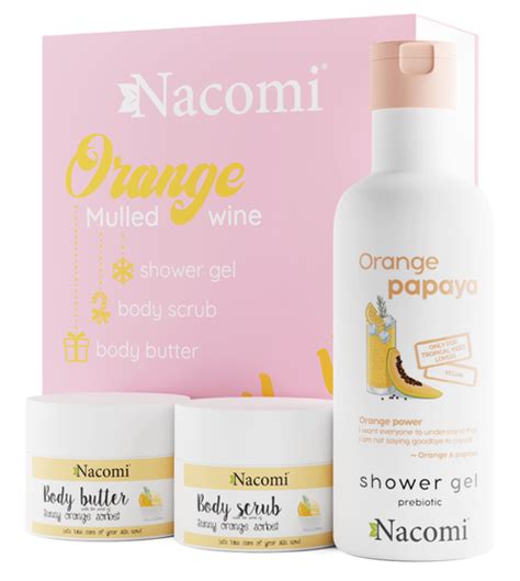 Nacomi Orange Mulled Wine zestaw prezentowy Żel pod prysznic Peeling