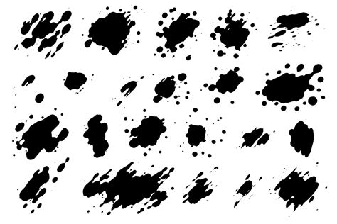 Grunge Ink Black Paint Splotch Splash Of Paints Spray Drops Staining