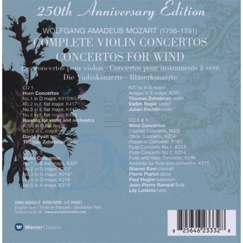 Complete Violin Concertos Concertos For Wind Zehetmair Pyatt