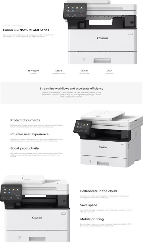 Canon I Sensys Mf463dw A4 Mono Multifunction Laser Printer A4 Print Copy Scan 36 40ppm Print