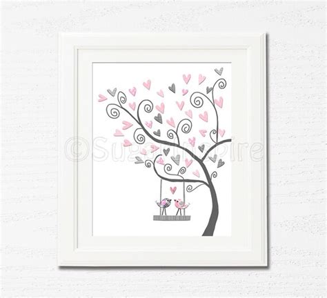 Pink and grey nursery wall art Nursery Art Print UNFRAMED