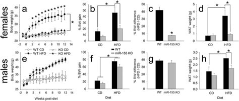 Mir 155 Deletion Prevents Hfd Induced Obesity In Female Mice And Wat