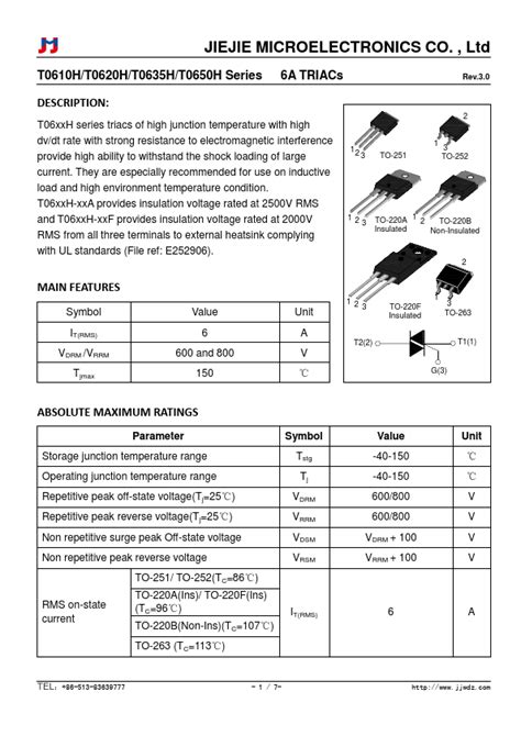 T0650H TRIAC Datasheet Distribuidor Stock Y Mejor Precio