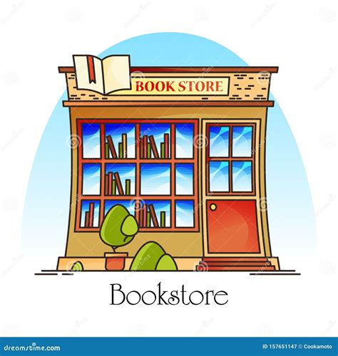 Bookstore Or Book Shop Store For Literature Stock Vector