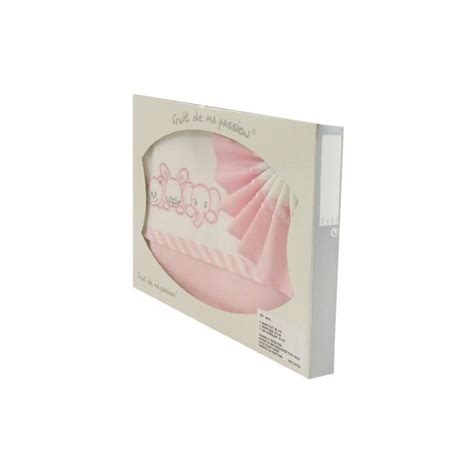 Coffret Parure De Draps Pour Berceau Landau Couffin Rose Motif