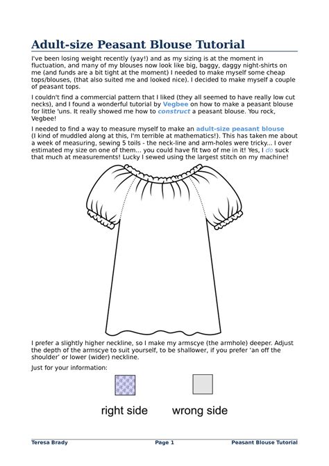 Free Peasant Blouse Pattern