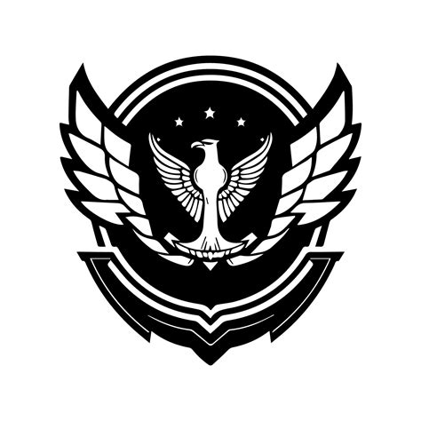 Army logo design black and white handdrawn illustration 25371997 Vector ...