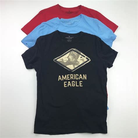 American Eagle Mens Lot Of 3 Short Sleeve Graphic Cotton Casual T