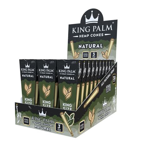 Wholesale King Palm King Size Natural Hemp Cones 30ct Cannatron