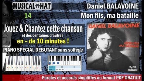 Chanson Daniel Balavoine Mon Fils Ma Bataille Tuto Piano