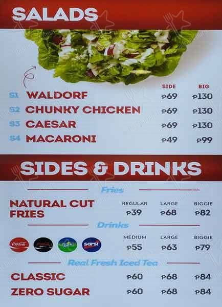 Menu At Wendy S Fast Food Makati Ayala Ave