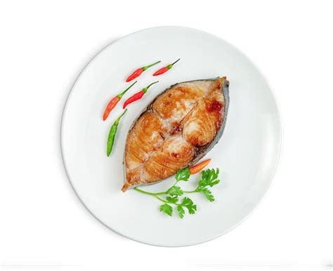 Premium Photo King Mackerel Or Spotted Mackerels Steak With Dish