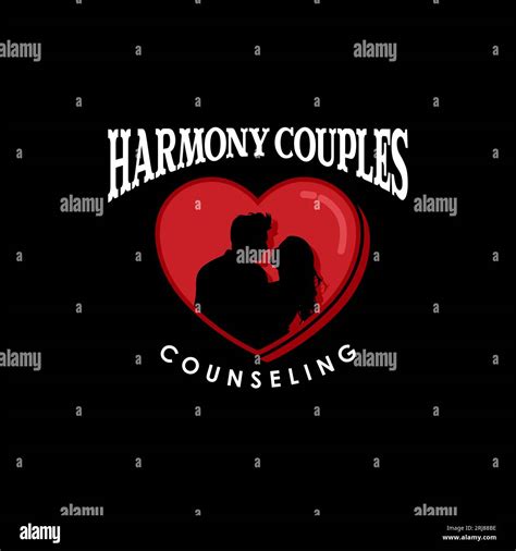 Marriage Counseling Company Logo With Silhouette Couple In Love Shape Stock Vector Image And Art