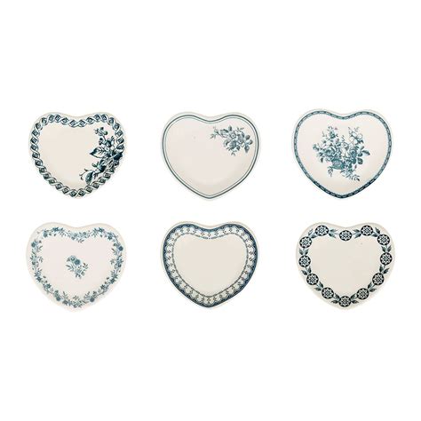 Lot De Coupelles En Fa Ence Bleu Ancien Mini Coeur Fabrique De Styles