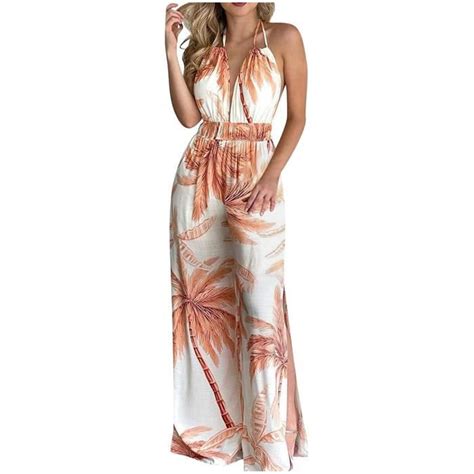 Maxi Robe Femme Sans Manches D Contract Es Combinaison Robes Imprim