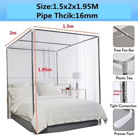 Stainless Steel Mosquito Net Frame Bed Canopy Bracket For Corner Bed