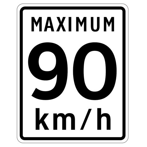 Traffic Sign Speed Limit Maximum Km White Hip