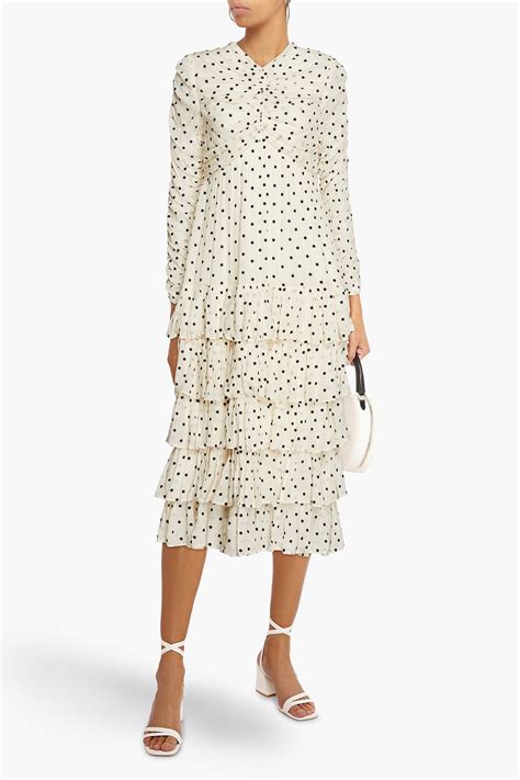 Zimmermann Tiered Gathered Polka Dot Swiss Dot Midi Dress Modesens