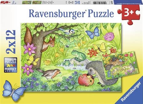 Ravensburger Puzzel Dieren In Onze Tuin Twee Puzzels Van 12 Stukjes