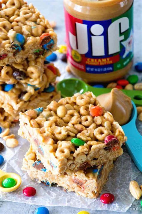 No Bake Peanut Butter Cereal Bars Julies Eats And Treats