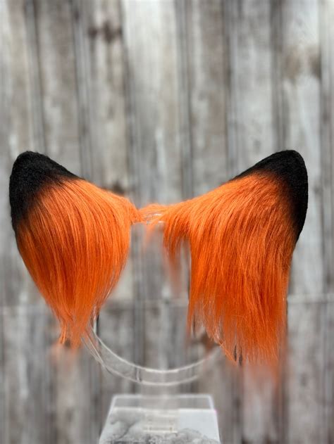 Realistic Fox Ears And Tail Set Faux Fur Kitsune Ears Headband Orange Ginger Fox Ears And Tail