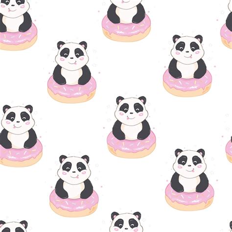 Premium Vector | Seamless panda pattern