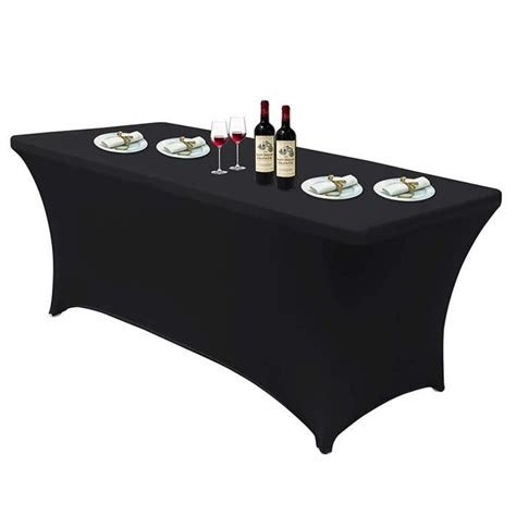 Nappe Rectangulaire De Table Extensible Couverture De Table Noir En