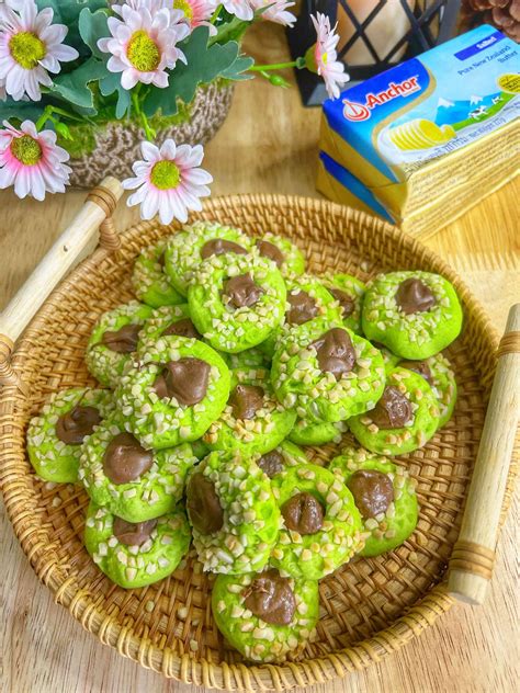 Biskut Pandan Nutella Sedap Berkrim