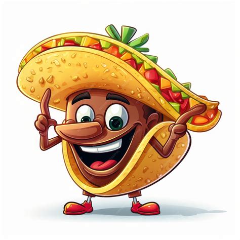 Taco Con Una Gran Sonrisa Y Un Sombrero Estilo Caricatura Generado Por