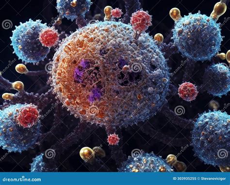 Hiv Virus Under Microscope Stock Illustration Illustration Of Biology