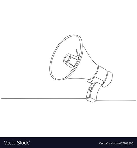 Continuous line drawing speaker Royalty Free Vector Image