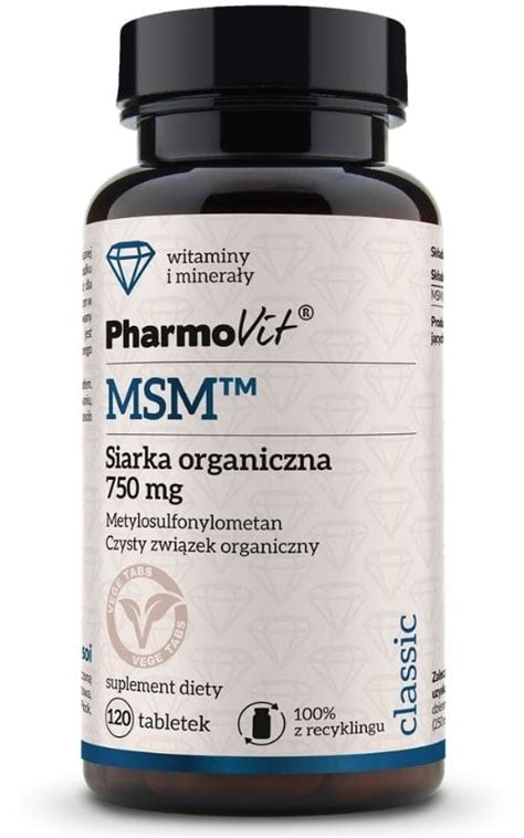 MSM siarka organiczna 120 tabletek Pharmovit Classic Skład Cena