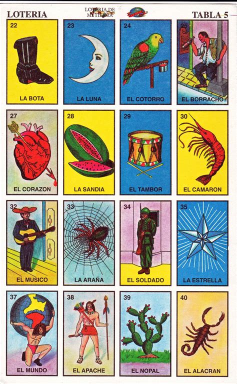 Large Free Printable Loteria Cards