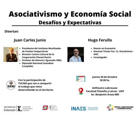 Mesa Panel Asociativismo Y Econom A Social Sitio Oficial Facultad