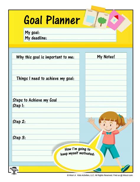 Goal Setting Worksheets For Kids Woo Jr Kids Activities Children