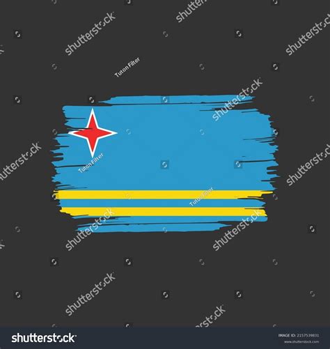 Aruba Colorful Brush Strokes Painted National Stock Vector (Royalty