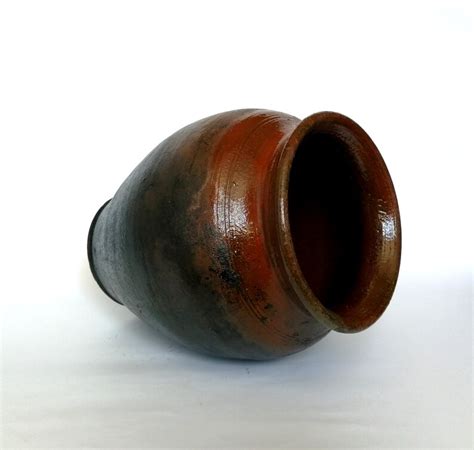 Home Living Wabi Sabi Pottery Black Clay Vessel Rustic Ceramic Pot