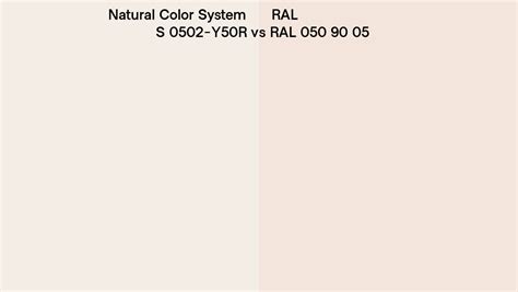 Natural Color System S 0502 Y50r Vs Ral Ral 050 90 05 Side By Side