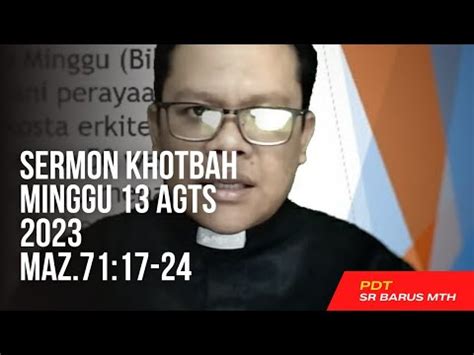 Sermon Khotbah Gbkp Minggu Ini Agustus Maz Youtube