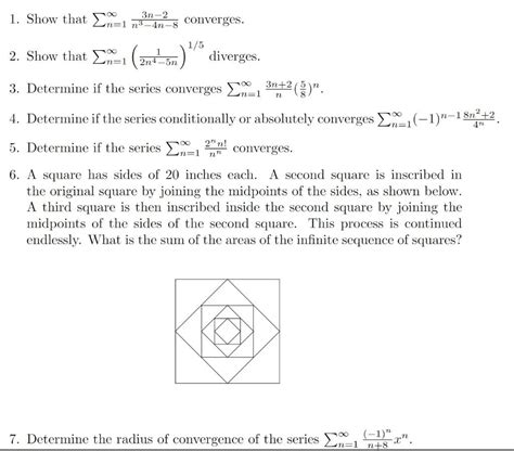 Solved 1 Show That ∑n1∞n3−4n−83n−2 Converges 2 Show That