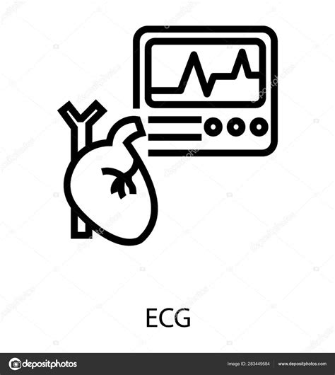 Ecg Icon Line Vector Stock Vector By ©vectorspoint 283449584