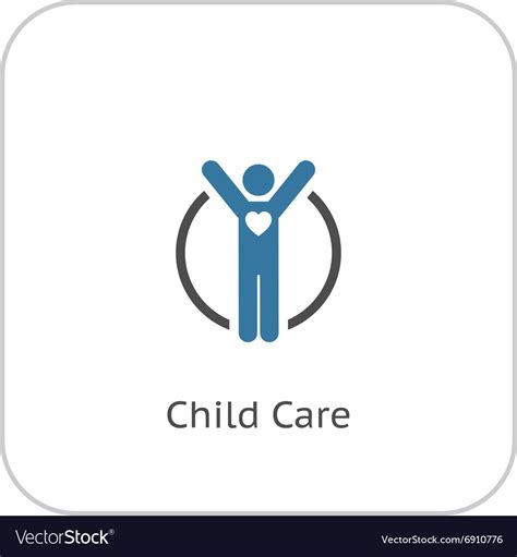 Child Care Icon Flat Design Royalty Free Vector Image