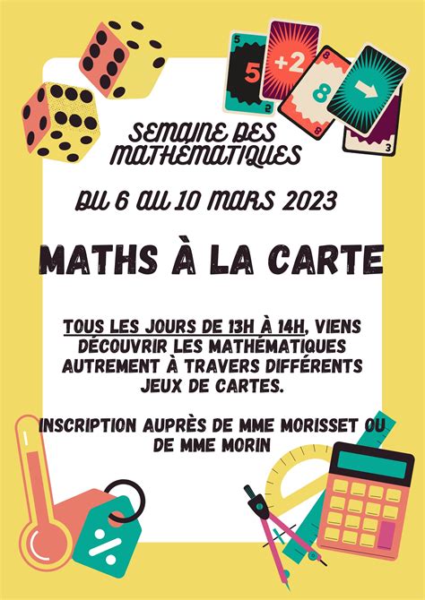 Bientôt la semaine des mathématiques Site du collège Maurice Fombeure