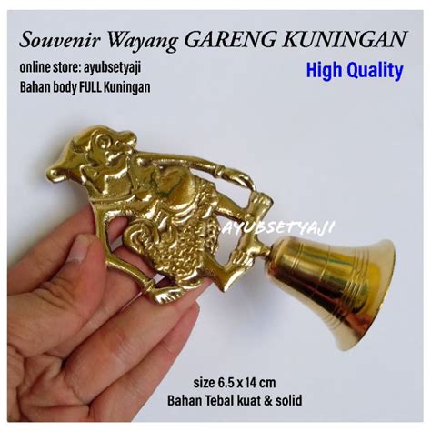 Jual Bel Wayang Lonceng Gareng Bahan Kuningan Aksesoris Ukiran Wayang