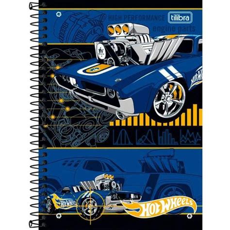 Caderno Univ 10 Mat 200 Fls Hot Wheels Capa 4 Tilibra Caderno